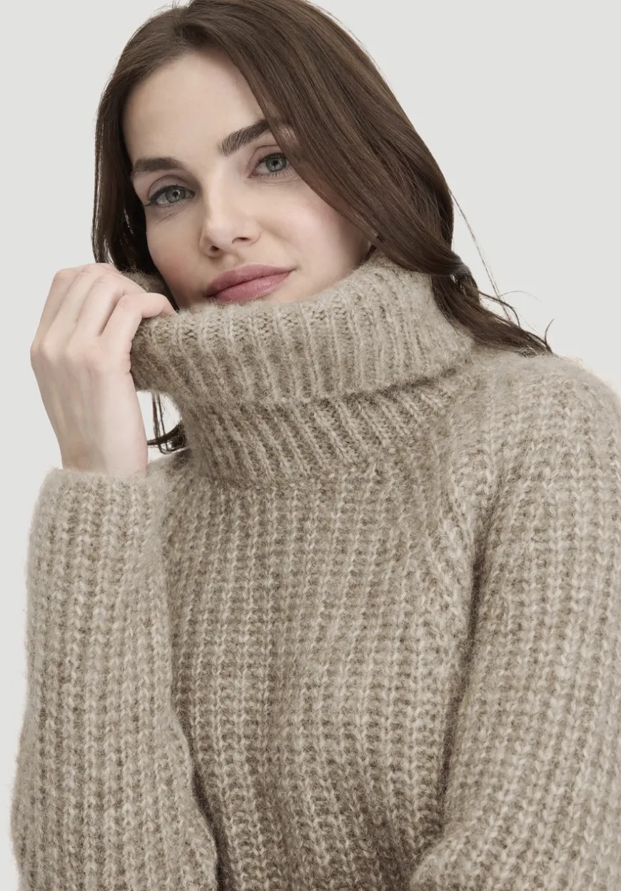 hessnatur Rollkragenpullover Relaxed aus Alpaka mit Bio-Baumwolle von|Damen Pullover