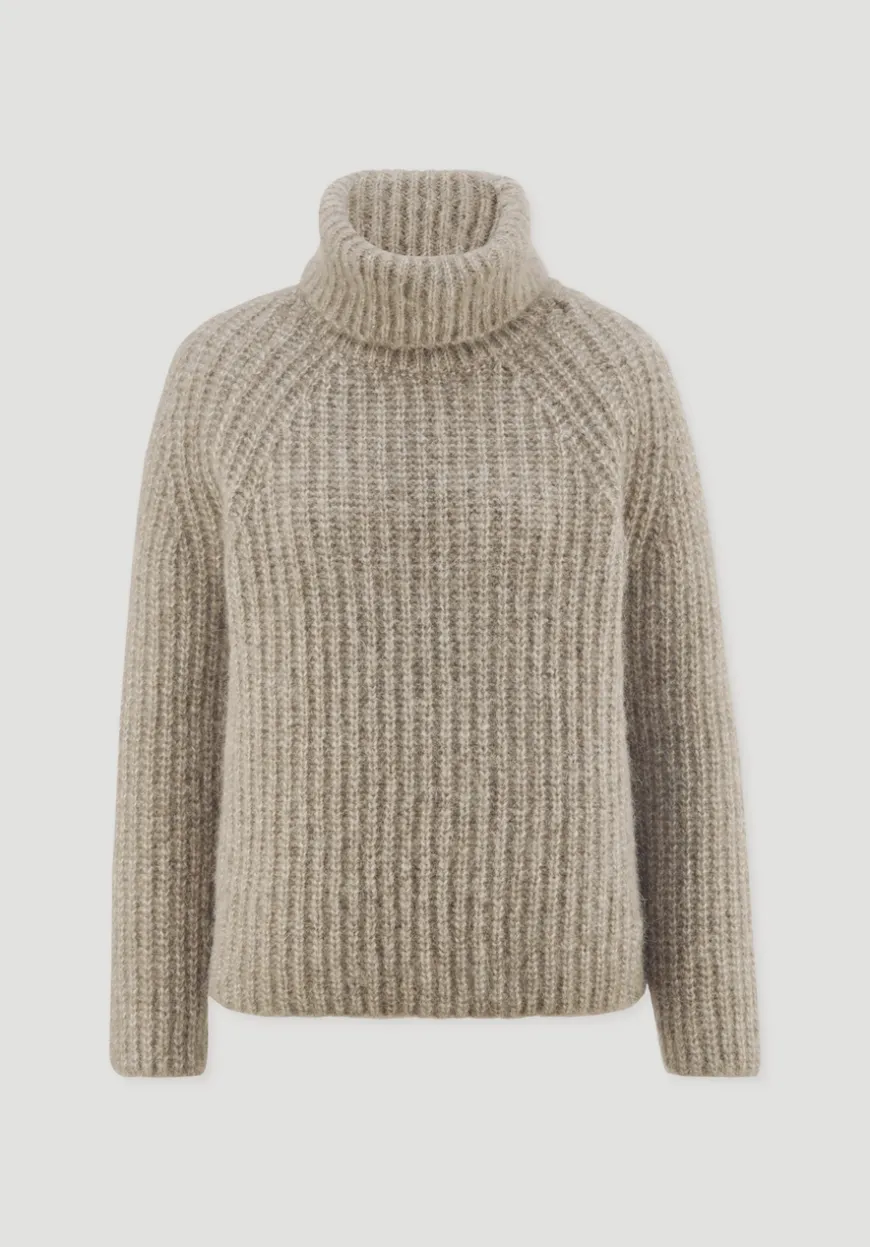 hessnatur Rollkragenpullover Relaxed aus Alpaka mit Bio-Baumwolle von|Damen Pullover