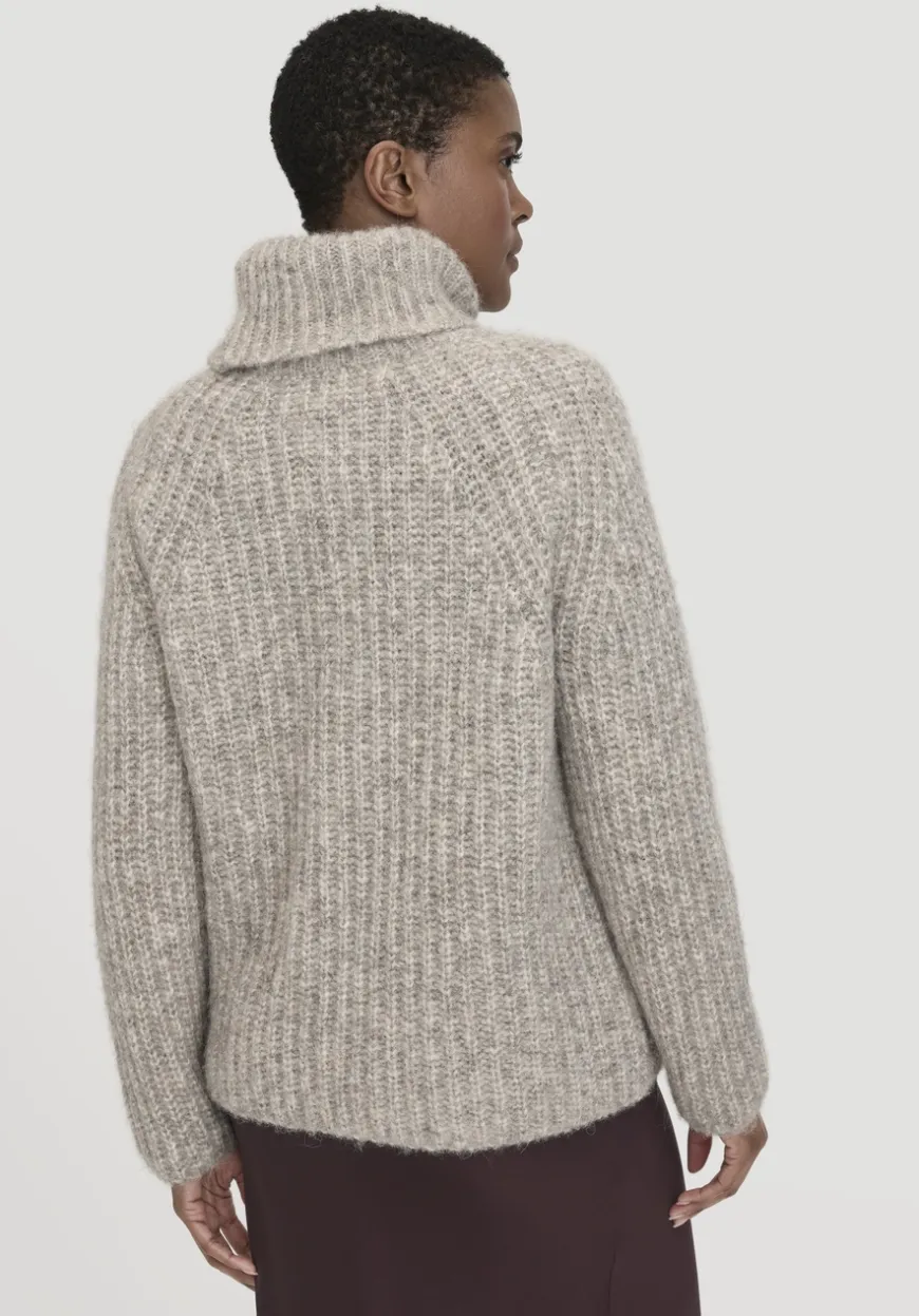 hessnatur Rollkragenpullover Relaxed aus Alpaka mit Bio-Baumwolle von|Damen Pullover