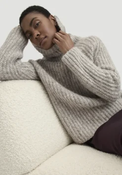 hessnatur Rollkragenpullover Relaxed aus Alpaka mit Bio-Baumwolle von|Damen Pullover
