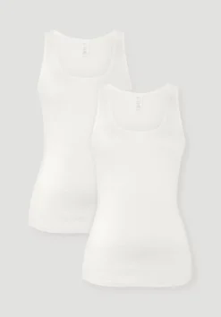 hessnatur Rundhals Tanktop im 2-Pack PURE COTTON aus reiner Bio-Baumwolle von|Damen Unterhemden|Unterhemden