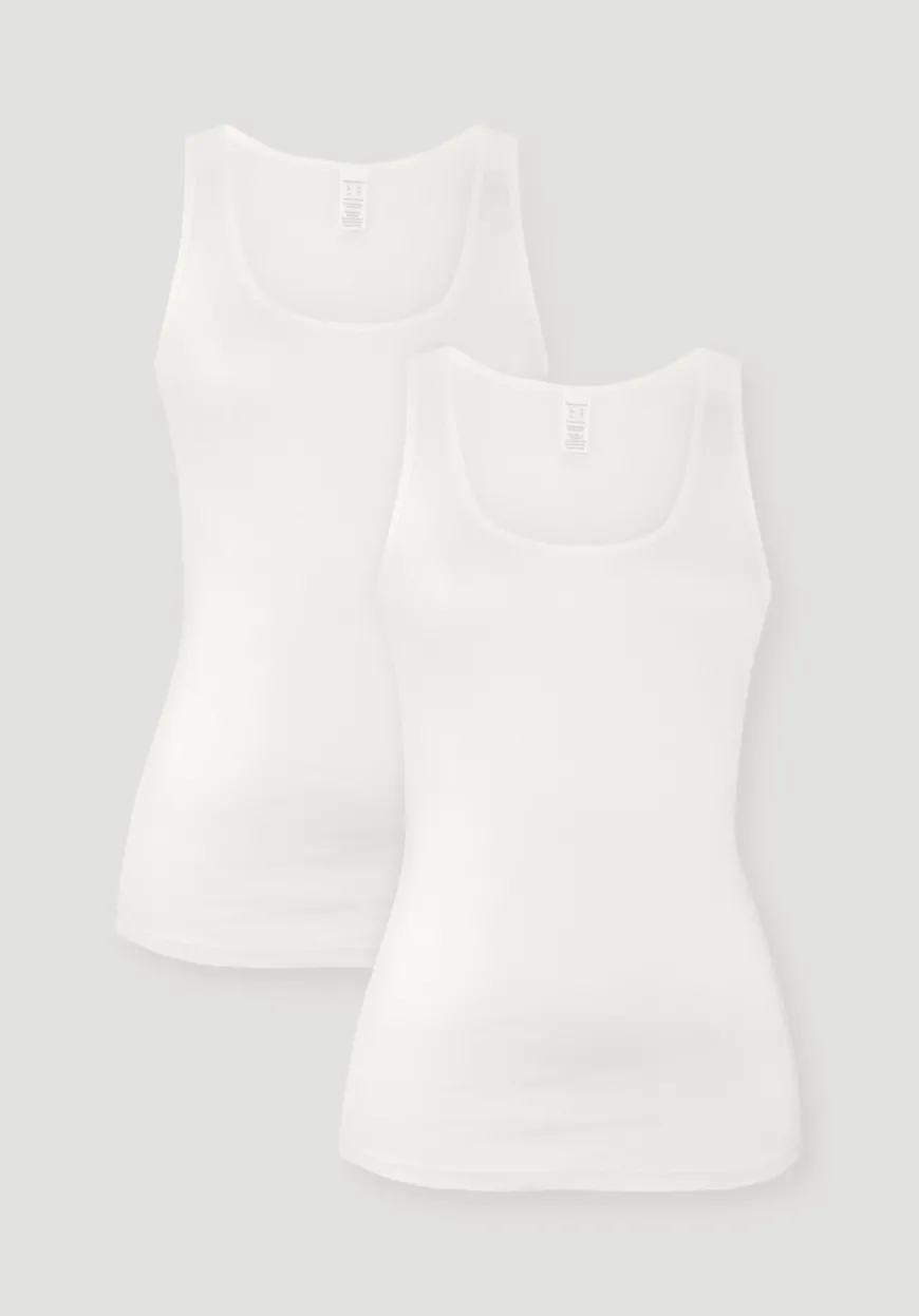 hessnatur Rundhals Tanktop im 2-Pack PURE COTTON aus reiner Bio-Baumwolle von|Damen Unterhemden|Unterhemden