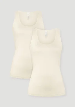 hessnatur Rundhals Tanktop im 2-Pack PURE COTTON aus reiner Bio-Baumwolle von|Damen Unterhemden|Unterhemden