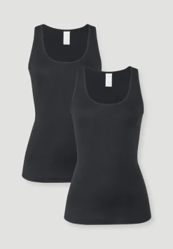 hessnatur Rundhals Tanktop im 2-Pack PURE COTTON aus reiner Bio-Baumwolle von|Damen Unterhemden|Unterhemden