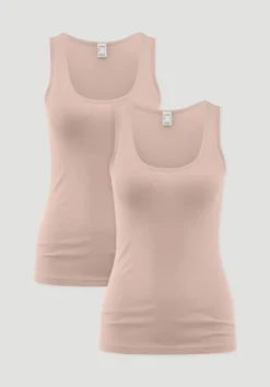 hessnatur Rundhals Tanktop im 2-Pack PURE COTTON aus reiner Bio-Baumwolle von|Damen Unterhemden|Unterhemden