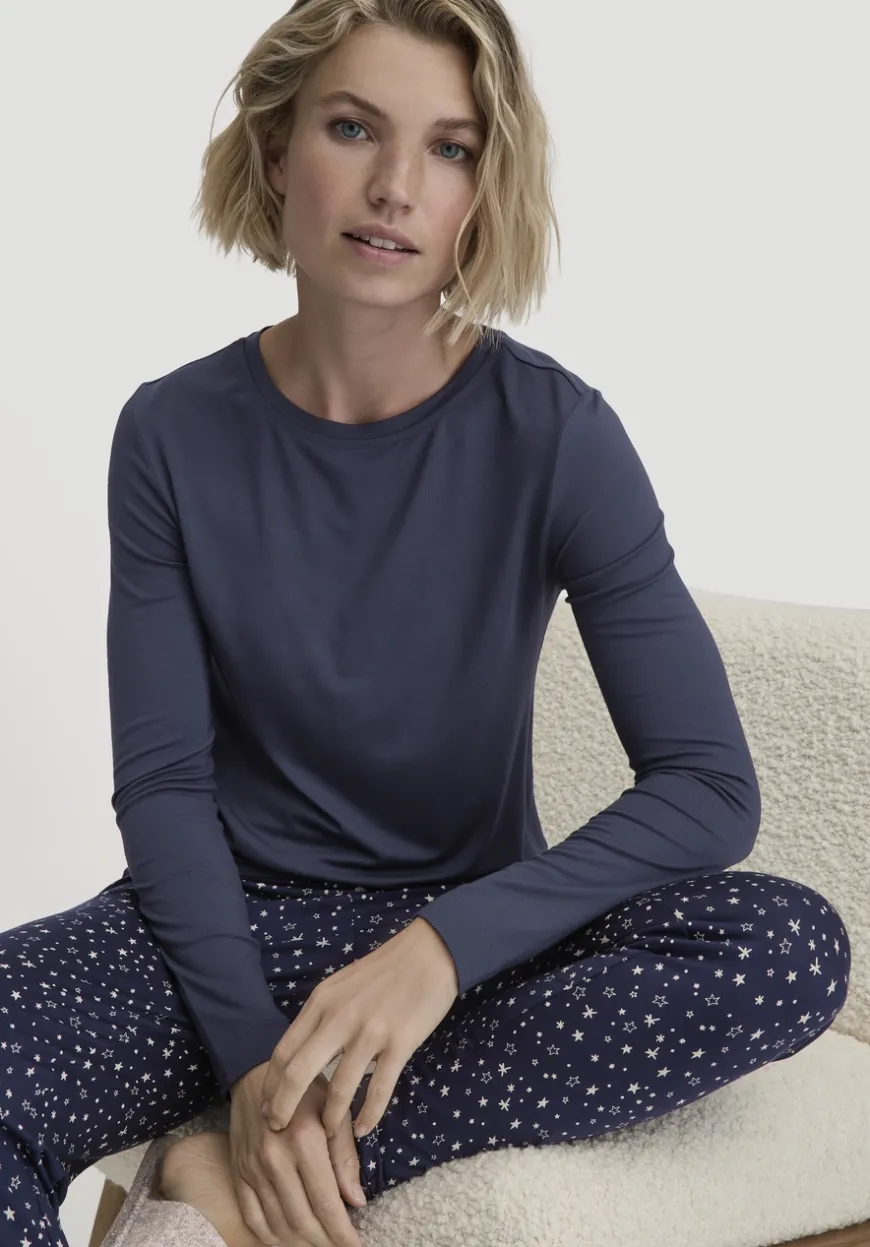 hessnatur Schlaf Longsleeve PURE FLOW aus TENCEL™ Modal von|Damen Nachtwäsche|Nachtwäsche
