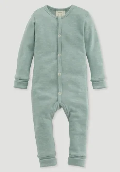hessnatur Schlafoverall aus Bio-Baumwolle mit Bio-Merinowolle und Seide von| Pyjamas & Schlafoveralls|Baby Nachtwäsche