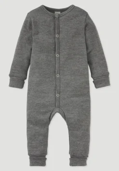 hessnatur Schlafoverall aus Bio-Baumwolle mit Bio-Merinowolle und Seide von| Pyjamas & Schlafoveralls|Baby Nachtwäsche