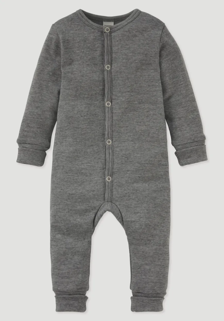 hessnatur Schlafoverall aus Bio-Baumwolle mit Bio-Merinowolle und Seide von| Pyjamas & Schlafoveralls|Baby Nachtwäsche