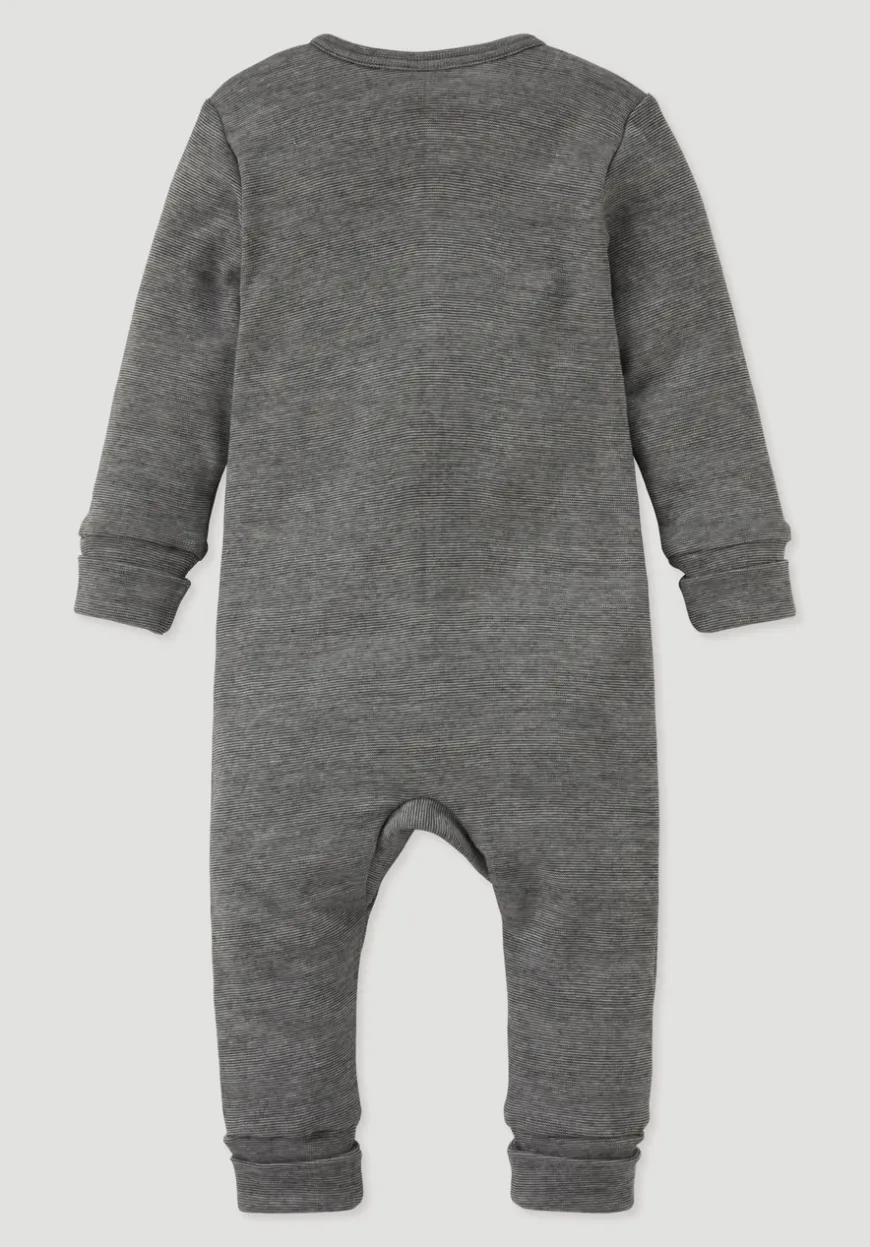 hessnatur Schlafoverall aus Bio-Baumwolle mit Bio-Merinowolle und Seide von| Pyjamas & Schlafoveralls|Baby Nachtwäsche