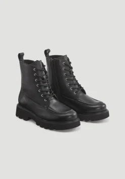 hessnatur Schnürboots aus chromfrei gegerbtem Leder von|Damen Schuhe