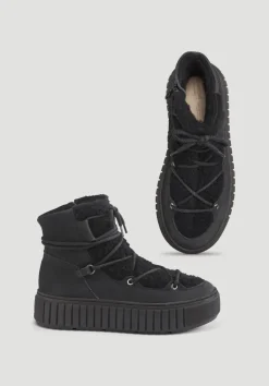 hessnatur Schnürboots Teddy aus chromfrei gegerbtem Nubuk-Leder von|Damen Schuhe