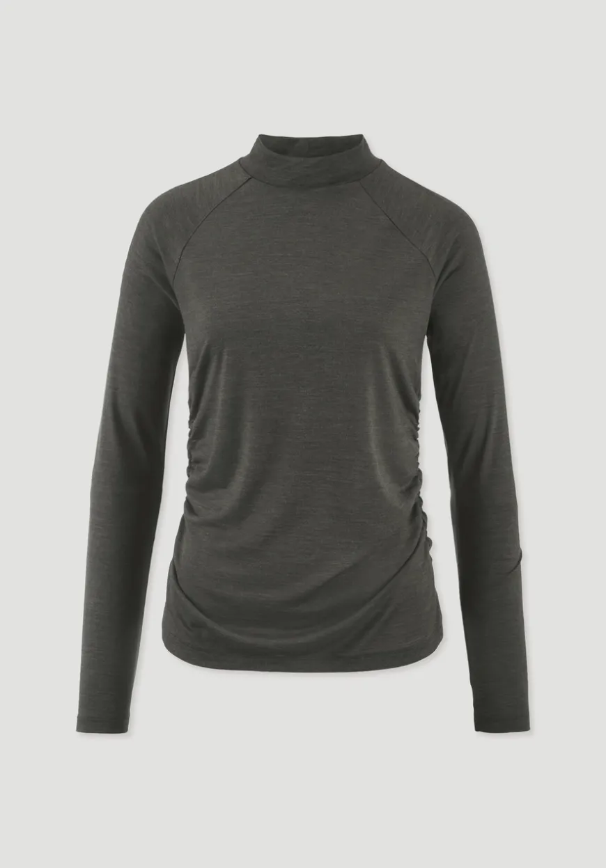 hessnatur Shirt Langarm Slim ACTIVE FUNCTIONAL aus Bio-Merinowolle und TENCEL™ Lyocell von|Damen Shirts & Tops|Yoga & Activewear