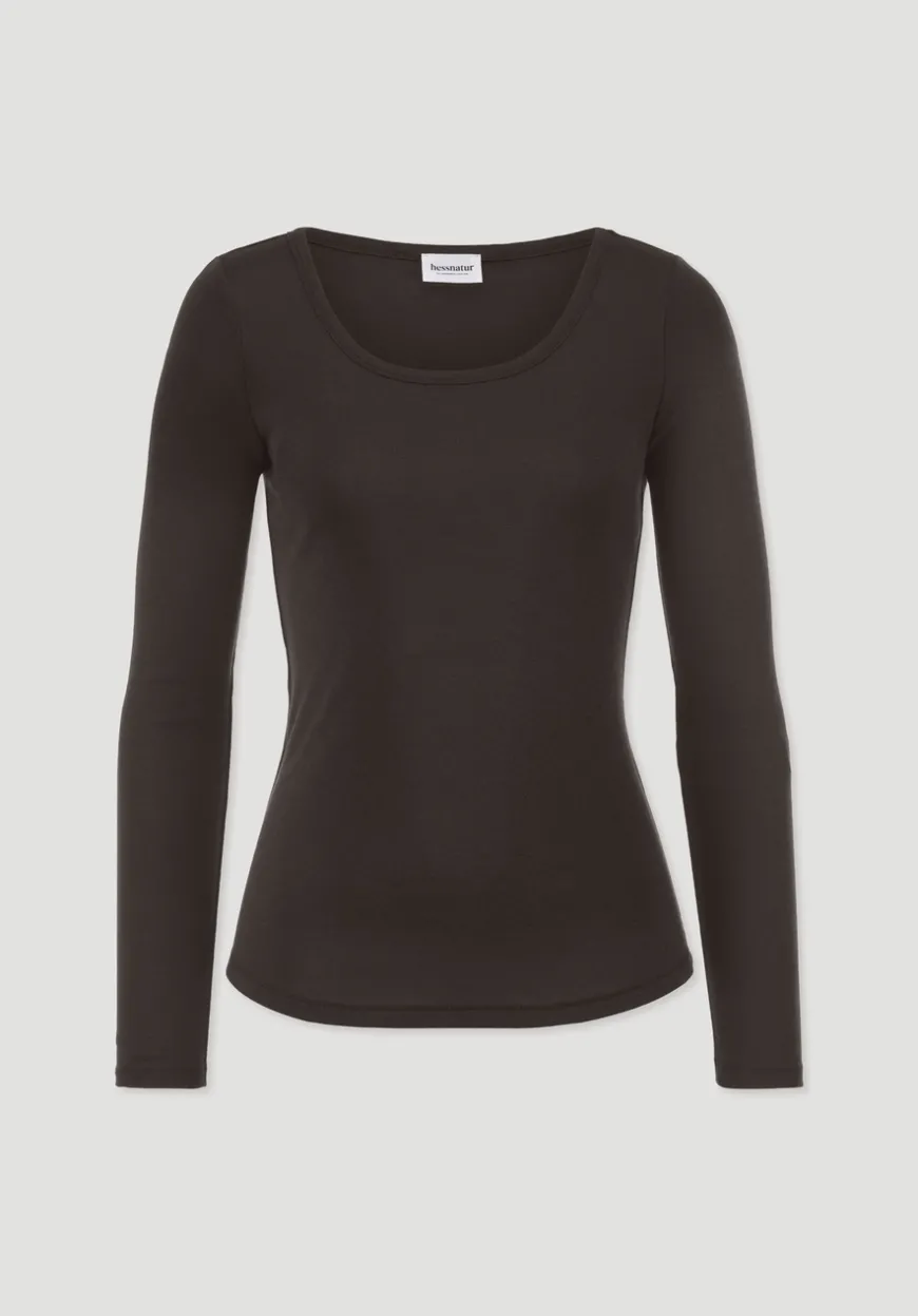 hessnatur Softrib Longsleeve Fitted aus Bio-Baumwolle und TENCEL™ Modal von|Damen Shirts & Tops