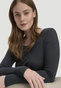 hessnatur Softrib Longsleeve Fitted aus Bio-Baumwolle und TENCEL™ Modal von|Damen Shirts & Tops|T-Shirts