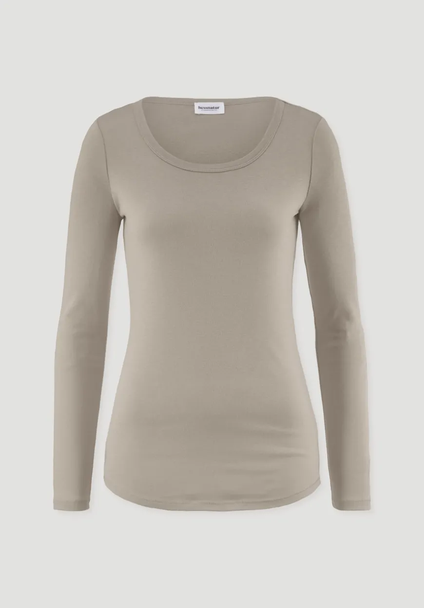 hessnatur Softrib Longsleeve Fitted aus Bio-Baumwolle und TENCEL™ Modal von|Damen Shirts & Tops|T-Shirts