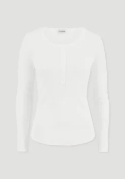 hessnatur Softrib Longsleeve Henley Fitted aus Bio-Baumwolle und Tencel™ Modal von|Damen Shirts & Tops