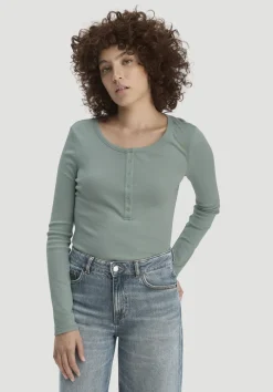 hessnatur Softrib Longsleeve Henley Fitted aus Bio-Baumwolle und Tencel™ Modal von|Damen Shirts & Tops