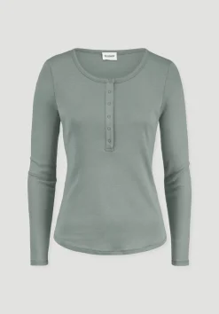 hessnatur Softrib Longsleeve Henley Fitted aus Bio-Baumwolle und Tencel™ Modal von|Damen Shirts & Tops