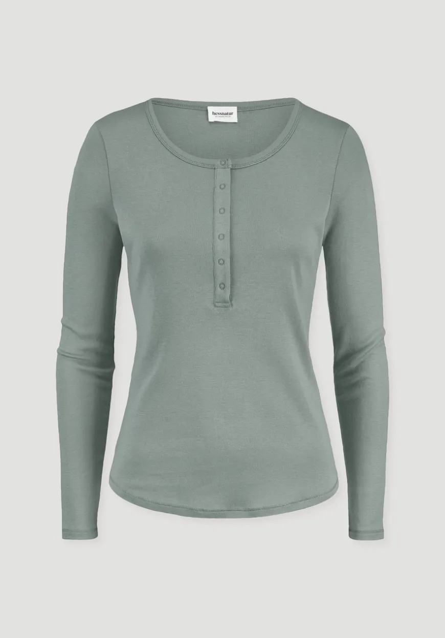 hessnatur Softrib Longsleeve Henley Fitted aus Bio-Baumwolle und Tencel™ Modal von|Damen Shirts & Tops