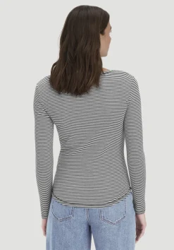 hessnatur Softrib Longsleeve Streifen Henley Fitted aus Bio-Baumwolle und TENCEL™ Modal von|Damen Shirts & Tops