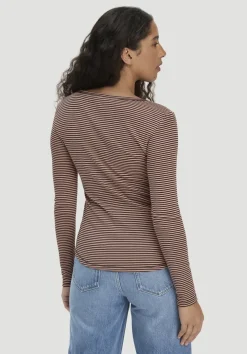 hessnatur Softrib Longsleeve Streifen Henley Fitted aus Bio-Baumwolle und TENCEL™ Modal von|Damen Shirts & Tops