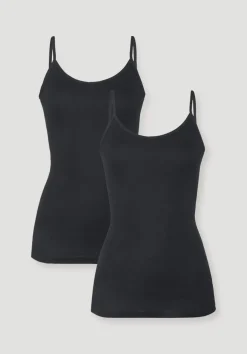 hessnatur Spaghetti-Top im 2er-Pack PURE COTTON aus reiner Bio-Baumwolle von|Damen Unterhemden|Unterhemden