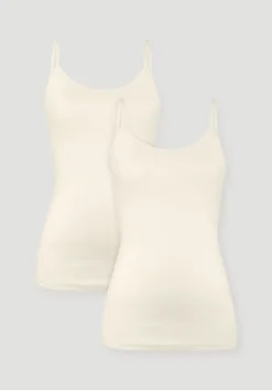 hessnatur Spaghetti-Top im 2er-Pack PURE COTTON aus reiner Bio-Baumwolle von|Damen Unterhemden|Unterhemden