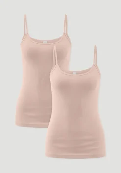 hessnatur Spaghetti-Top im 2er-Pack PURE COTTON aus reiner Bio-Baumwolle von|Damen Unterhemden|Unterhemden