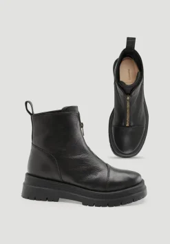 hessnatur Stiefelette mit Zipper aus chromfrei gegerbtem Leder von|Damen Schuhe