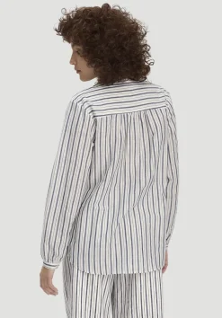 hessnatur Streifen Bluse Relaxed aus Bio-Baumwolle mit Leinen von|Damen Blusen