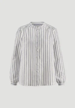 hessnatur Streifen Bluse Relaxed aus Bio-Baumwolle mit Leinen von|Damen Blusen