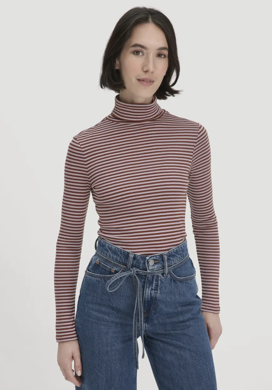 hessnatur Streifen Softrib Longsleeve Fitted aus Bio-Baumwolle und Modal von|Damen Shirts & Tops|T-Shirts