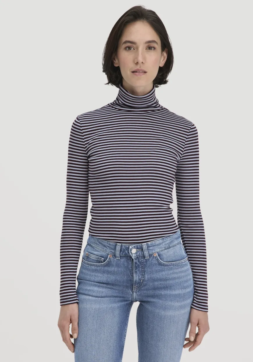 hessnatur Streifen Softrib Longsleeve Fitted aus Bio-Baumwolle und Modal von|Damen Shirts & Tops|T-Shirts