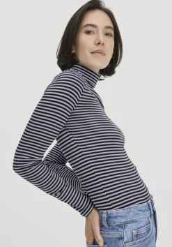 hessnatur Streifen Softrib Longsleeve Fitted aus Bio-Baumwolle und Modal von|Damen Shirts & Tops|T-Shirts