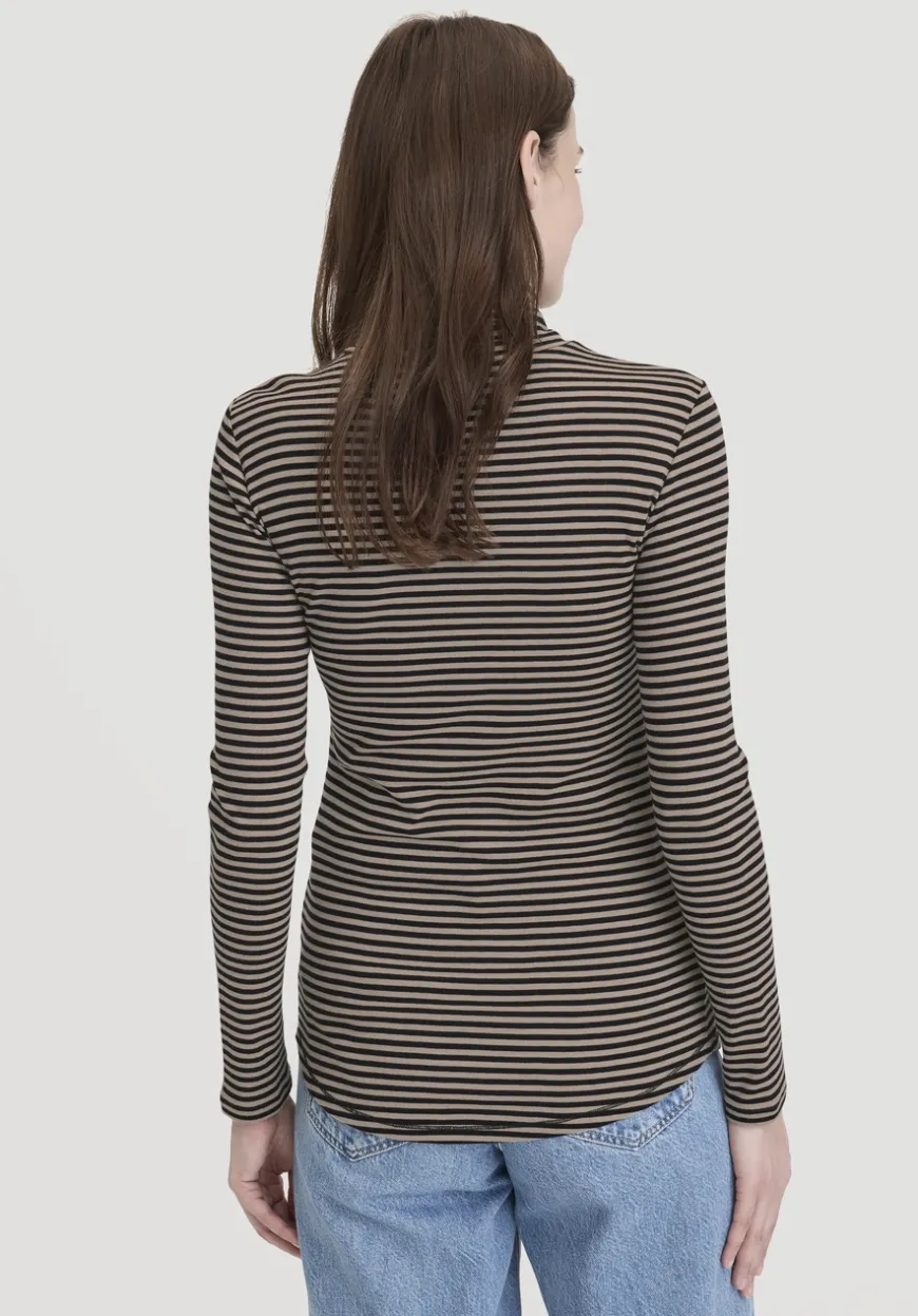 hessnatur Streifen Softrib Longsleeve Fitted aus Bio-Baumwolle und Modal von|Damen Shirts & Tops|T-Shirts
