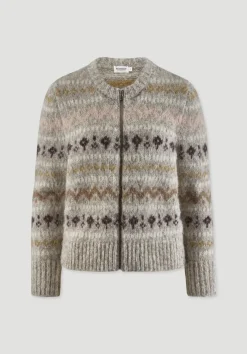 hessnatur Strick Jacke Regular aus Alpaka mit Bio-Baumwolle von|Damen Strickjacken