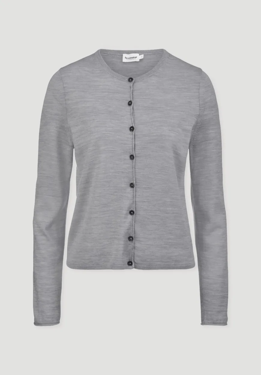 hessnatur Strick Jacke Regular aus reiner Bio-Merinowolle von|Damen Strickjacken|T-Shirts