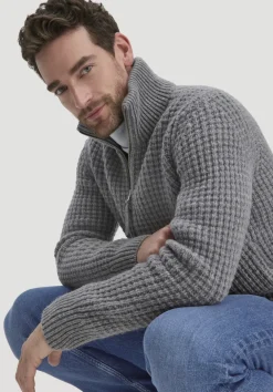 hessnatur Strick Jacke Relaxed BETTER RECYCLING aus reiner Bio-Merinowolle von|Herren Strickjacken