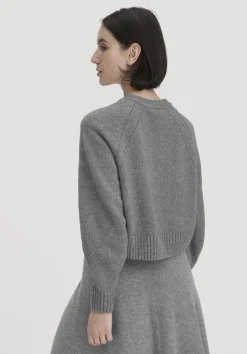 hessnatur Strick Jacke Relaxed Cropped aus Bio-Merinowolle mit Bio-Baumwolle von|Damen Strickjacken