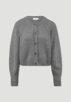 hessnatur Strick Jacke Relaxed Cropped aus Bio-Merinowolle mit Bio-Baumwolle von|Damen Strickjacken