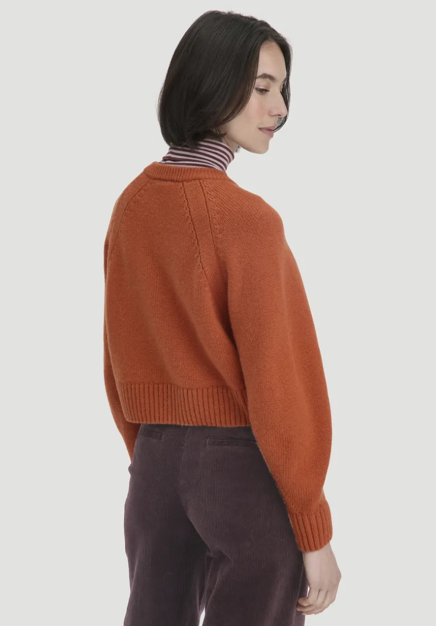 hessnatur Strick Jacke Relaxed Cropped aus Bio-Merinowolle mit Bio-Baumwolle von|Damen Strickjacken