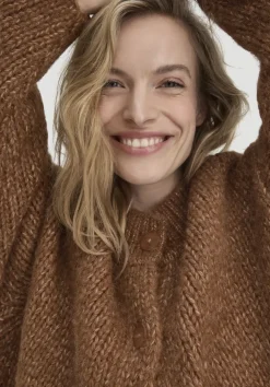 hessnatur Strick Mantel Oversize aus Alpaka mit Bio-Baumwolle von|Damen Strickjacken