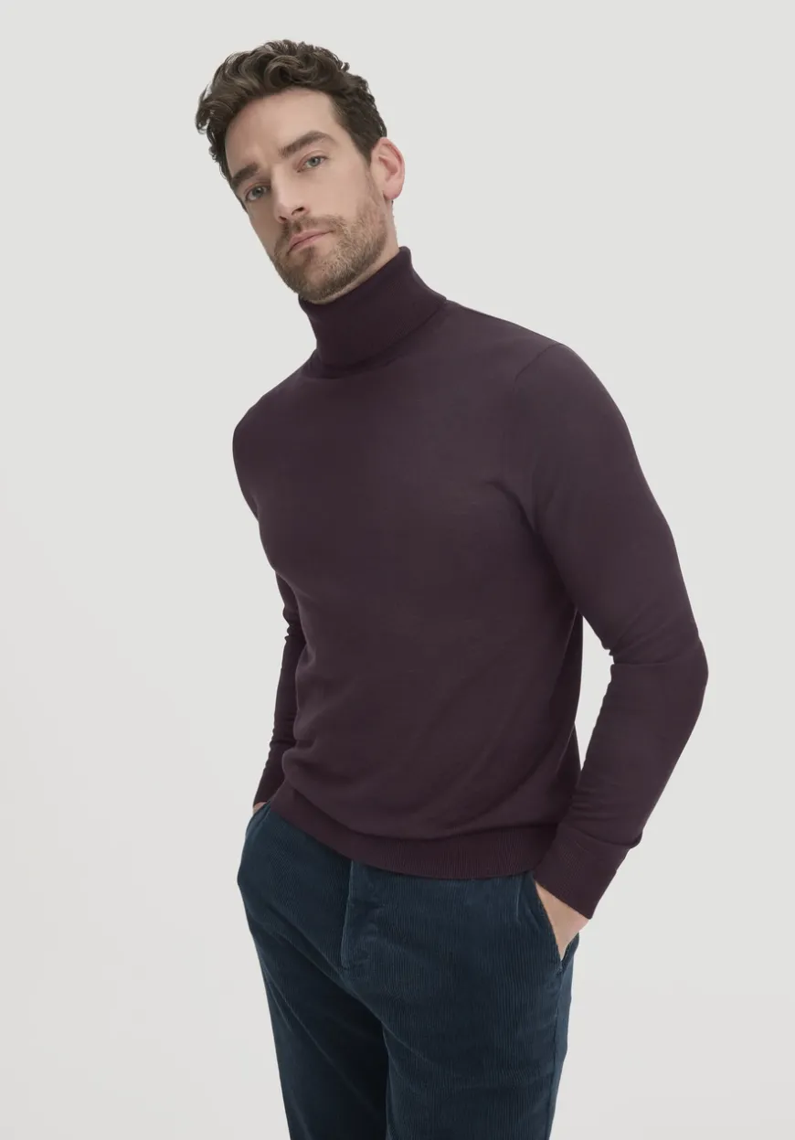 hessnatur Strick Rollkragen Pullover Regular aus reiner Bio-Merinowolle von|Herren Pullover