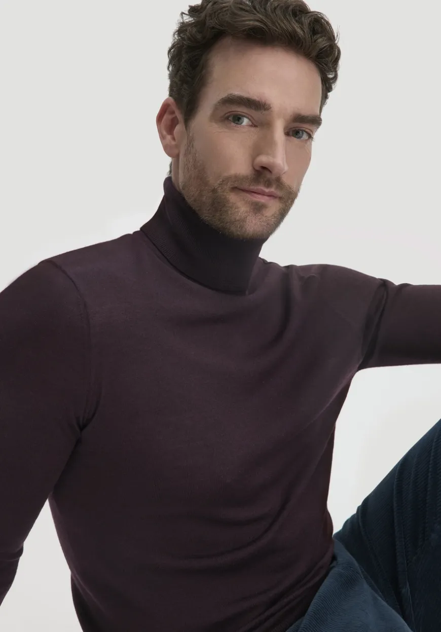 hessnatur Strick Rollkragen Pullover Regular aus reiner Bio-Merinowolle von|Herren Pullover