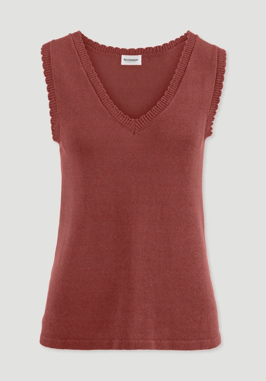 hessnatur Strick Top Regular aus Leinen mit Bio-Baumwolle und LENZING™ ECOVERO von|Damen Shirts & Tops