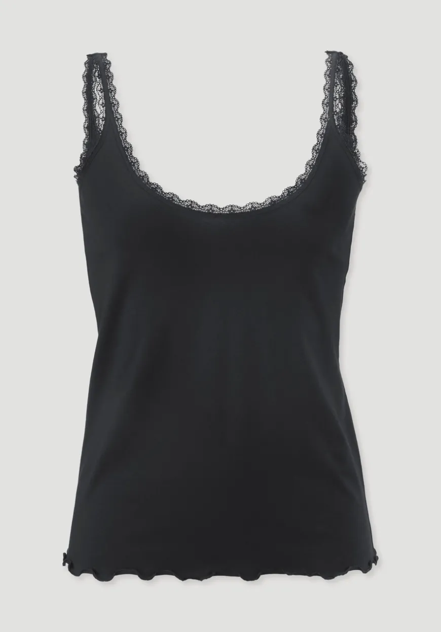 hessnatur Tanktop COTTON FEEL LACE aus Bio-Baumwolle von|Damen Unterhemden|Unterhemden