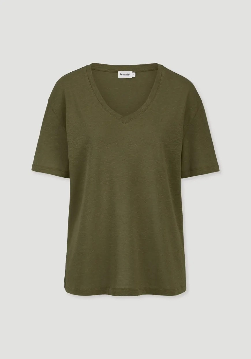 hessnatur T-Shirt Oversize aus Leinen und Bio-Baumwolle von|Damen Shirts & Tops
