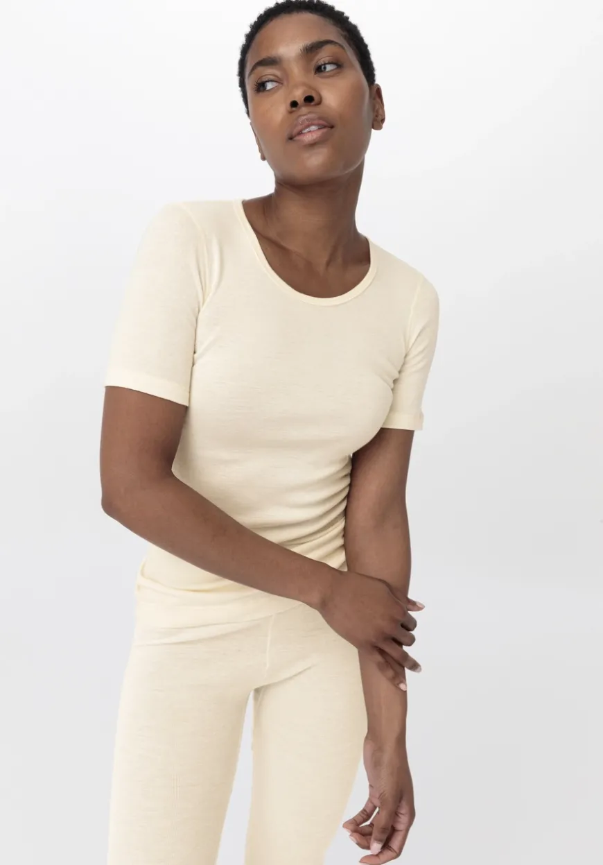 hessnatur T-Shirt SILK & WARM TOUCH mit Bio-Merinowolle und Seide von|Damen Unterhemden|Unterhemden