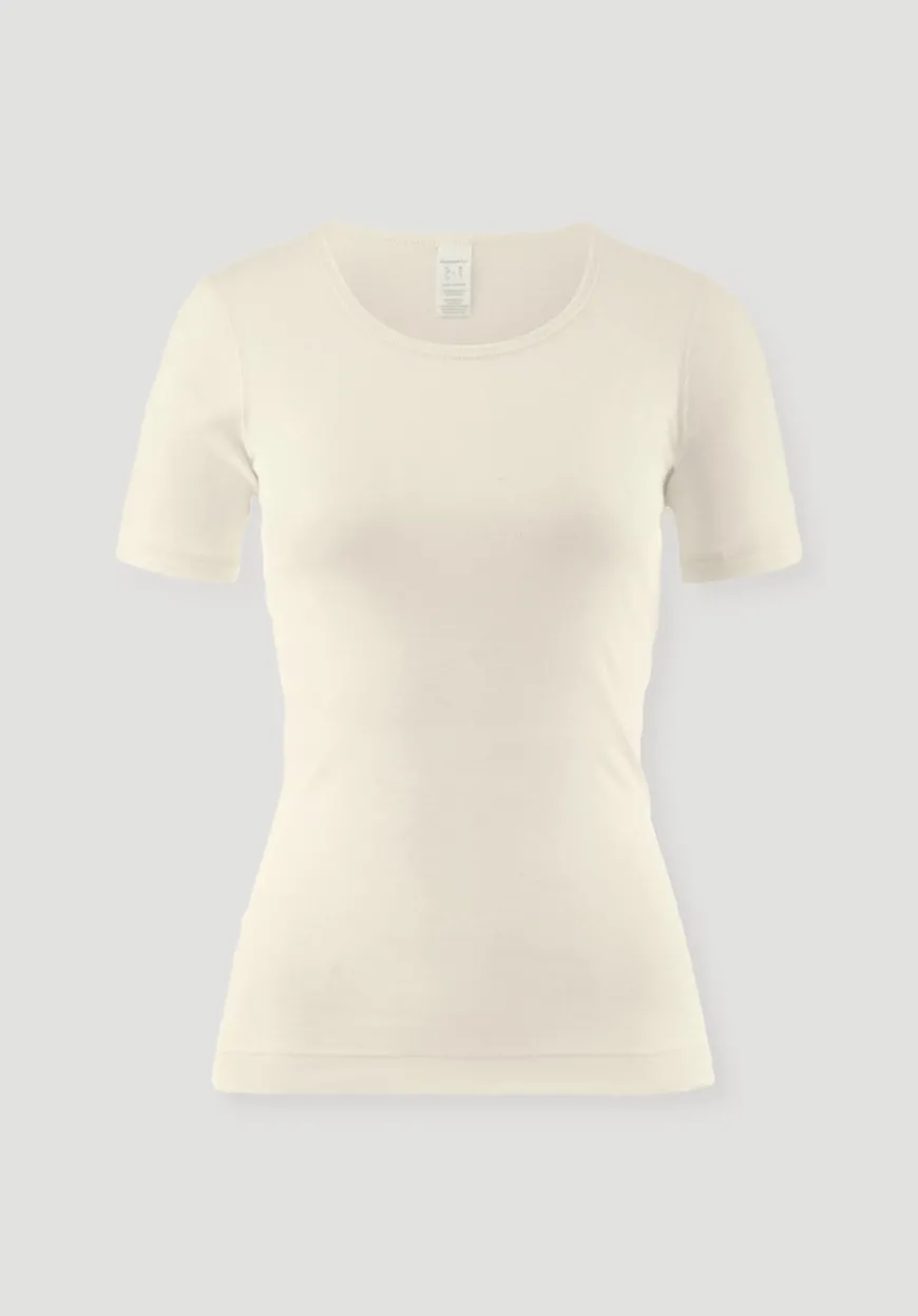 hessnatur T-Shirt SILK & WARM TOUCH mit Bio-Merinowolle und Seide von|Damen Unterhemden|Unterhemden